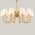 6-Light Modern Chain Fabric Chandelier for Dining Room