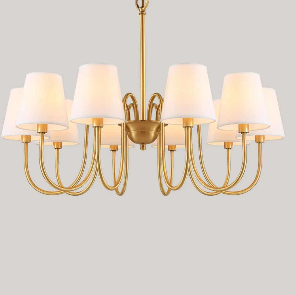 6-Light Modern Chain Fabric Chandelier for Dining Room