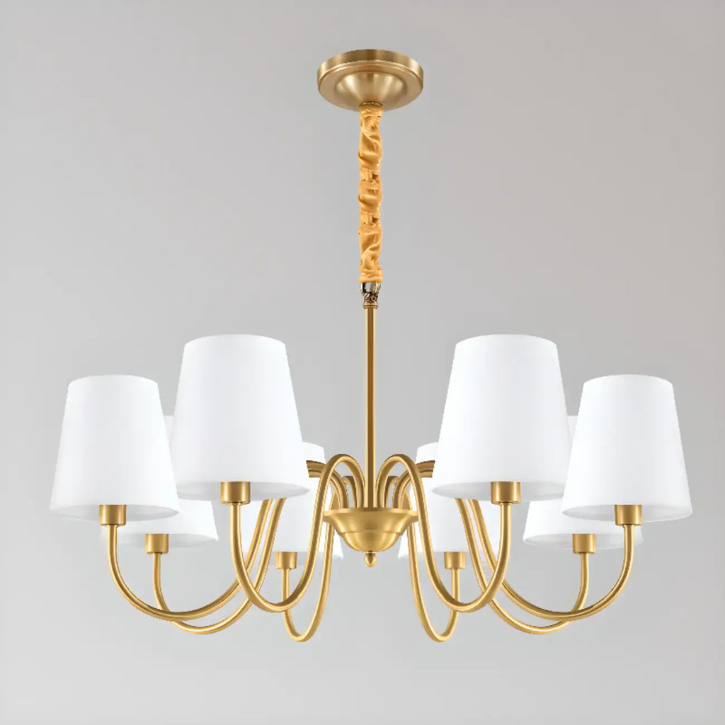 6-Light Modern Chain Fabric Chandelier for Dining Room