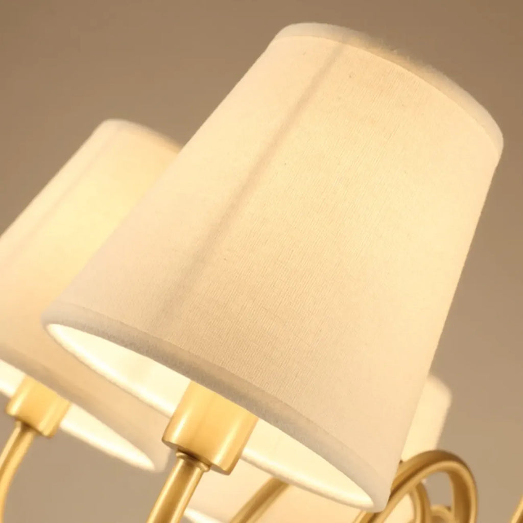 6-Light Modern Chain Fabric Chandelier for Dining Room