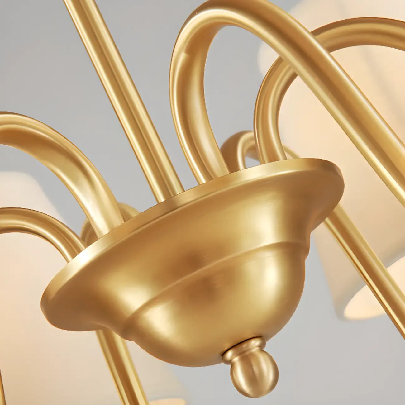 6-Light Modern Chain Fabric Chandelier for Dining Room