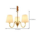 6-Light Modern Chain Fabric Chandelier for Dining Room