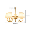 6-Light Modern Chain Fabric Chandelier for Dining Room