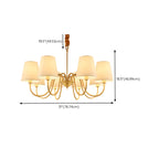 6-Light Modern Chain Fabric Chandelier for Dining Room