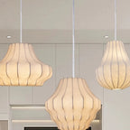 Designer White Fabric Lantern Pendant Lamp for Home Decor