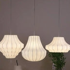 Designer White Fabric Lantern Pendant Lamp for Home Decor