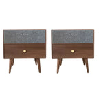 Unique Coloer Block Bedside Storage Table with Stable Legs