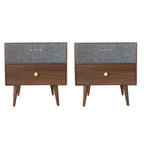 Unique Coloer Block Bedside Storage Table with Stable Legs