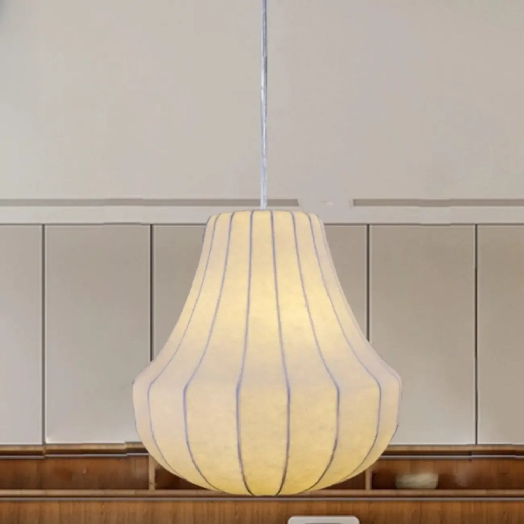 Designer White Fabric Lantern Pendant Lamp for Home Decor