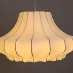 Designer White Fabric Lantern Pendant Lamp for Home Decor