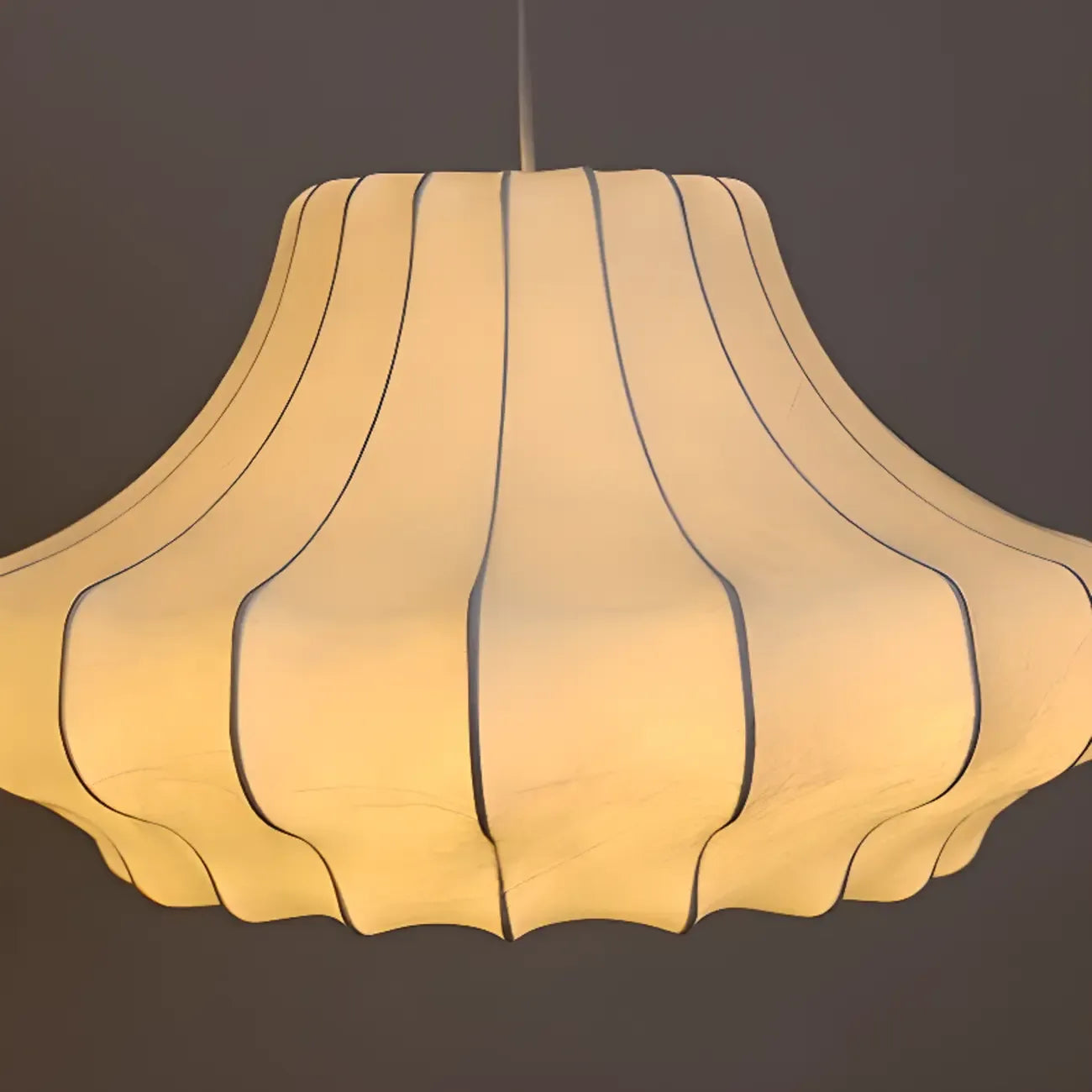 Designer White Fabric Lantern Pendant Lamp for Home Decor