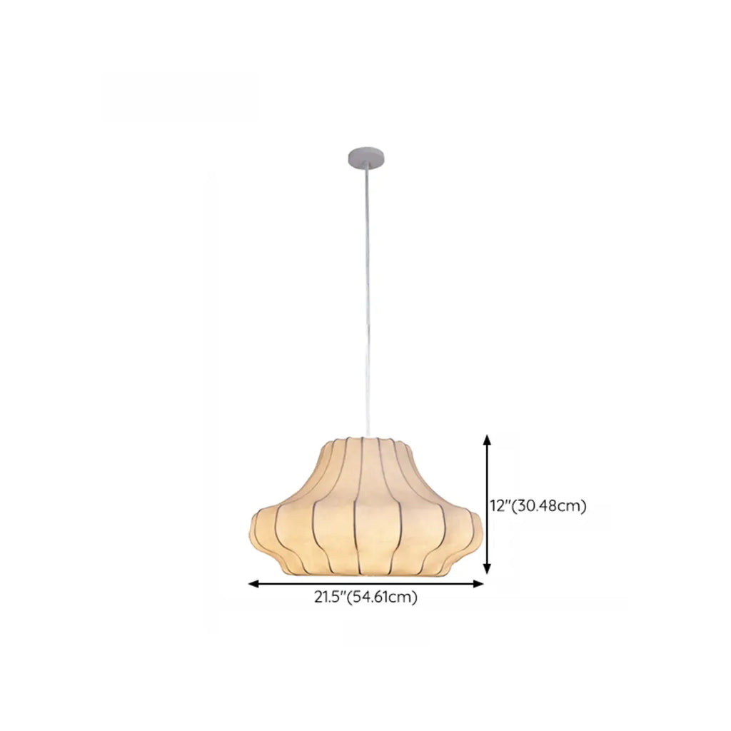 Designer White Fabric Lantern Pendant Lamp for Home Decor