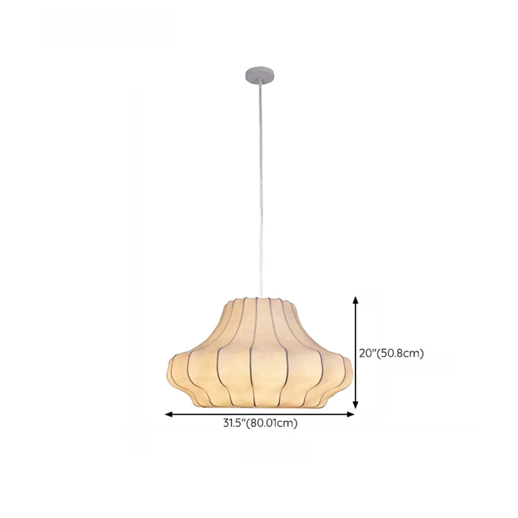 Designer White Fabric Lantern Pendant Lamp for Home Decor