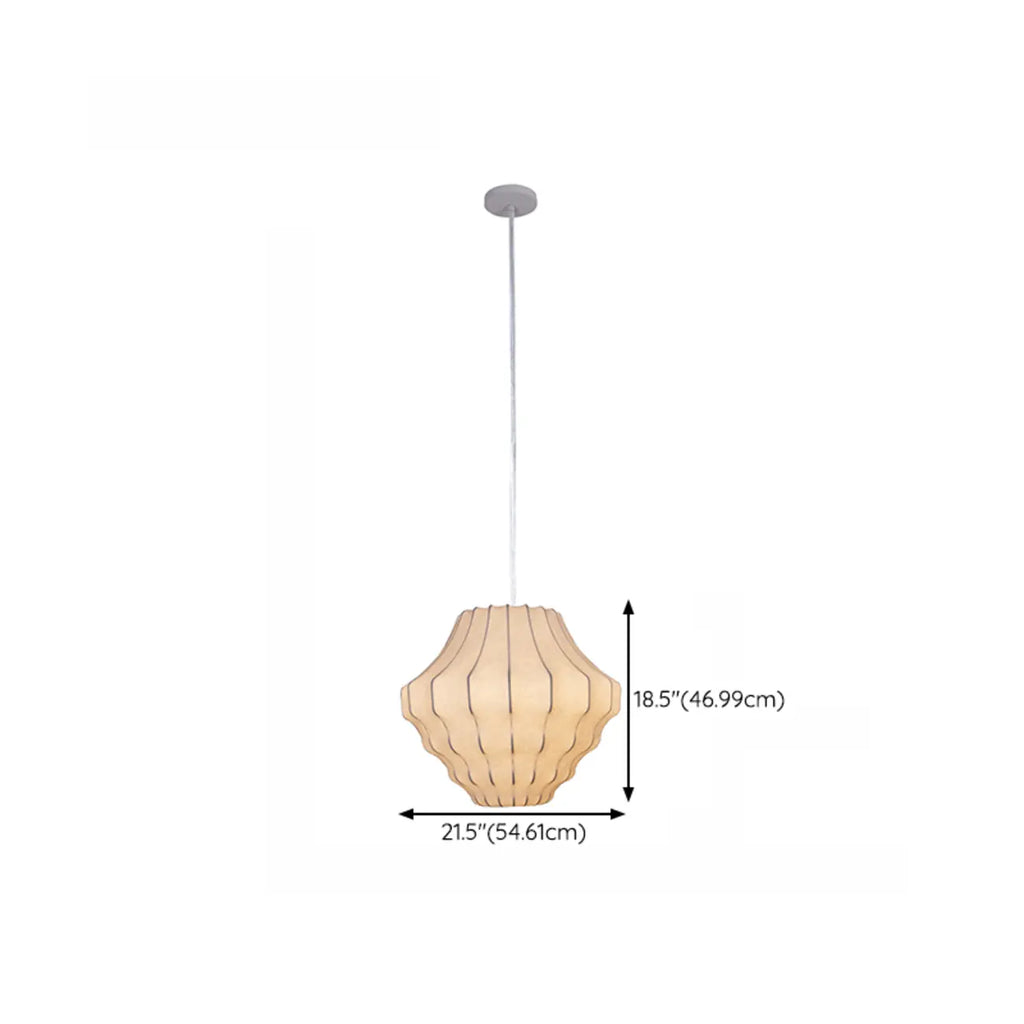 Designer White Fabric Lantern Pendant Lamp for Home Decor