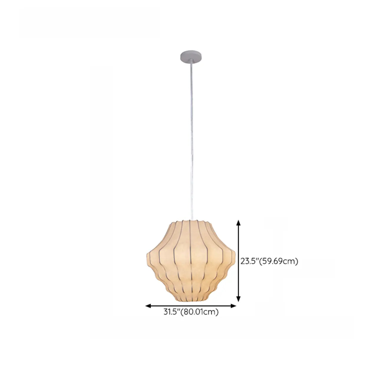 Designer White Fabric Lantern Pendant Lamp for Home Decor