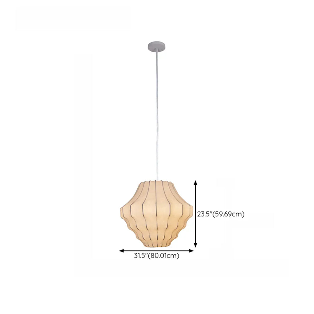 Designer White Fabric Lantern Pendant Lamp for Home Decor