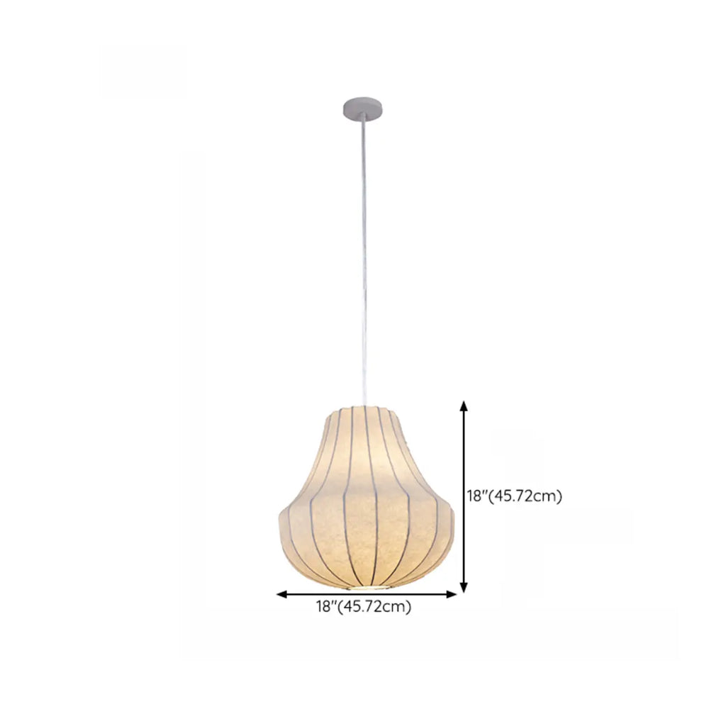 Designer White Fabric Lantern Pendant Lamp for Home Decor