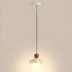 Cozy Pink LED Ball Pendant Light with Floral Clay Design for Bedside
