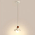 Cozy Pink LED Ball Pendant Light with Floral Clay Design for Bedside