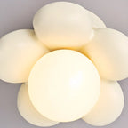 Cozy Pink LED Ball Pendant Light with Floral Clay Design for Bedside