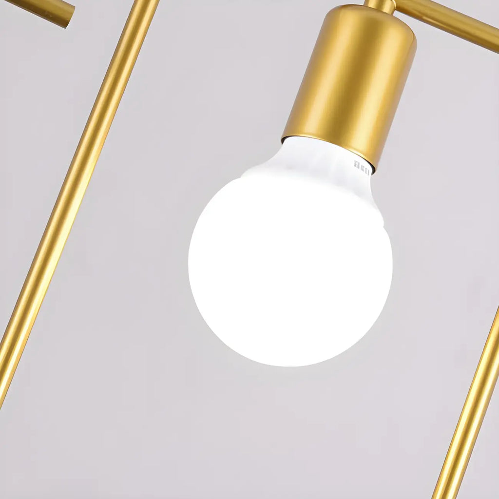 3 Lights Gold Industrial Geometric Metal Island Light Fixture