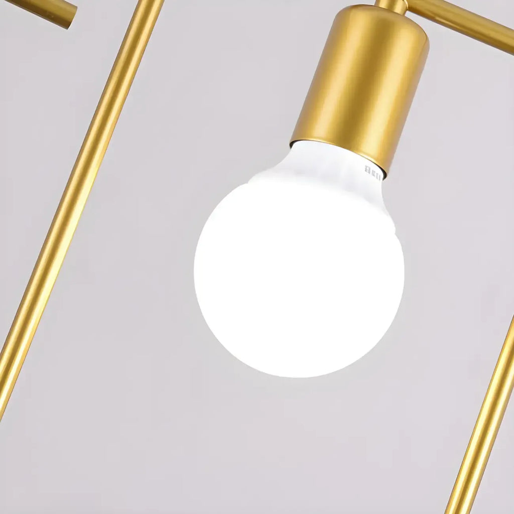 3 Lights Gold Industrial Geometric Metal Island Light Fixture