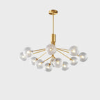 2-Tier Modern Globe Chandelier Adjustable Hanging Length