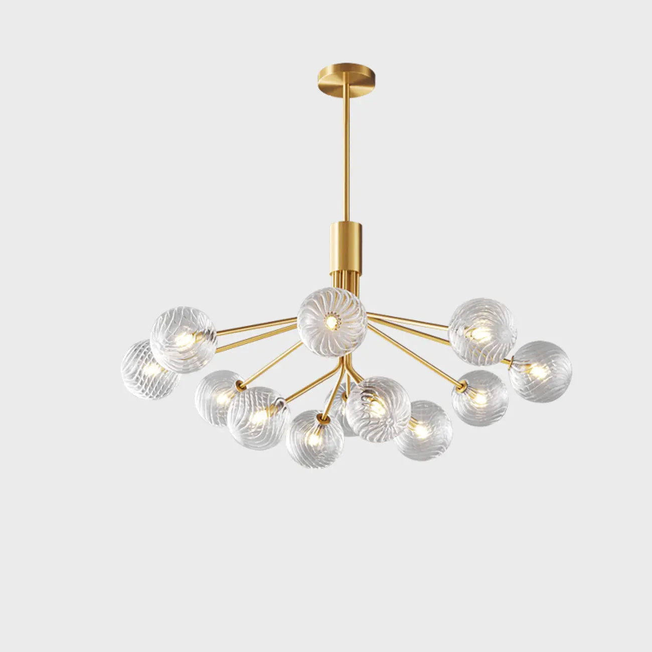2-Tier Modern Globe Chandelier Adjustable Hanging Length