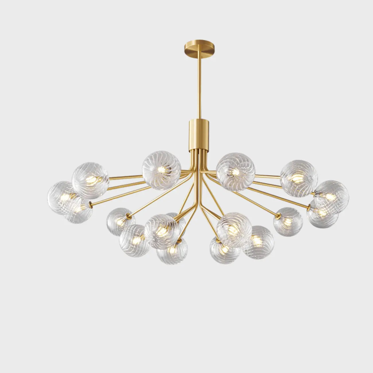 2-Tier Modern Globe Chandelier Adjustable Hanging Length