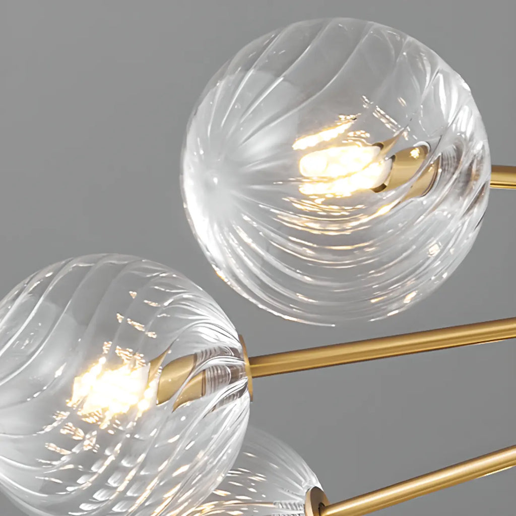 2-Tier Modern Globe Chandelier Adjustable Hanging Length
