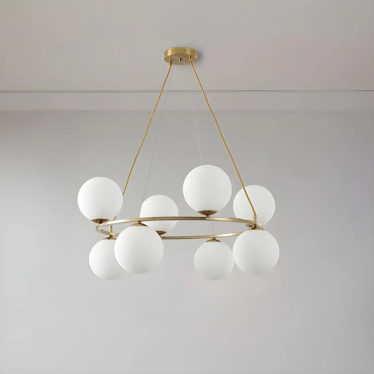 Adjustable 2 Tiers Glass Globe Chandelier for Living Room