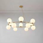 Adjustable 2 Tiers Glass Globe Chandelier for Living Room