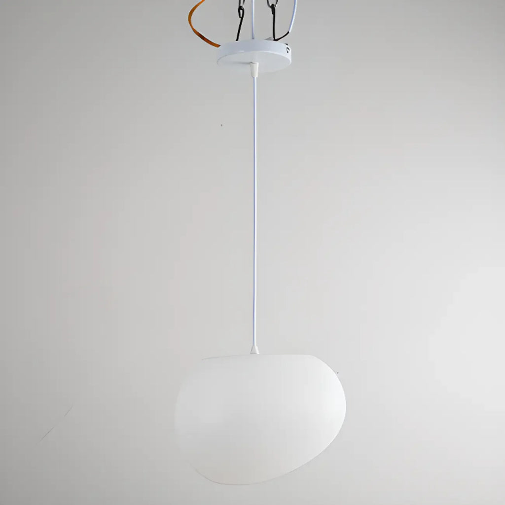 Designer Cream Resin Pebble Pendant Lamp for Dining Room