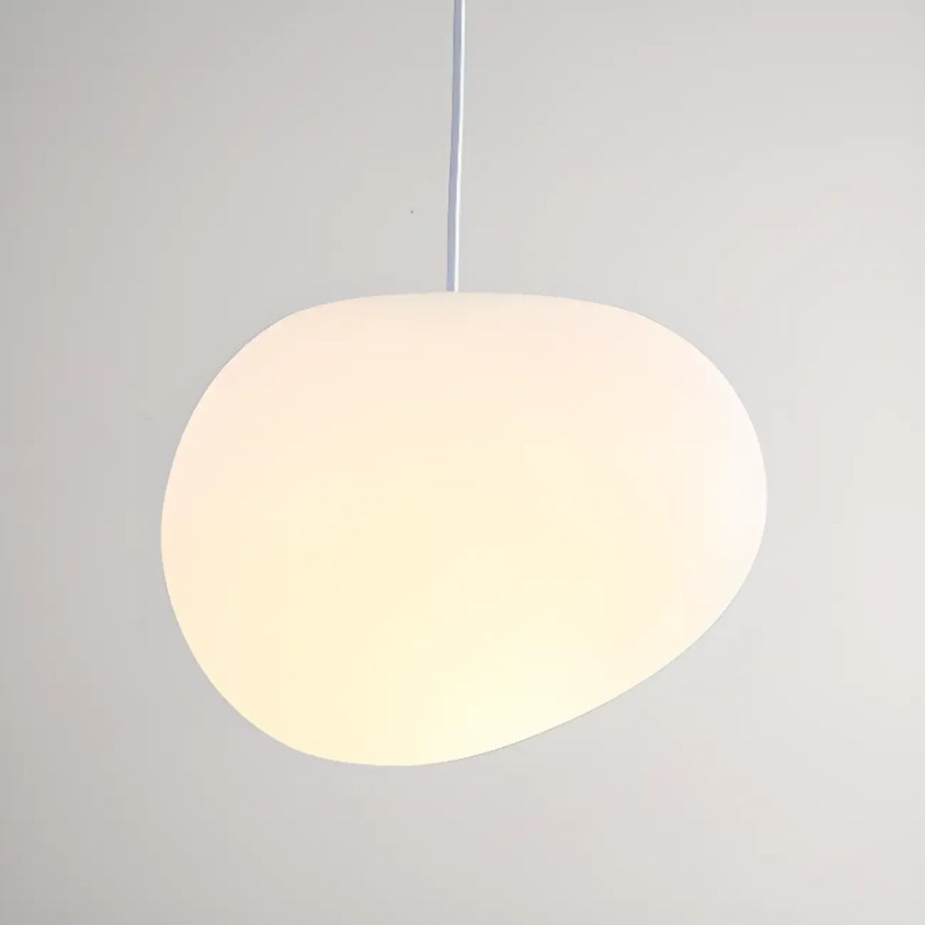 Designer Cream Resin Pebble Pendant Lamp for Dining Room