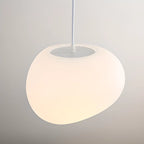 Designer Cream Resin Pebble Pendant Lamp for Dining Room