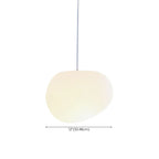 Designer Cream Resin Pebble Pendant Lamp for Dining Room