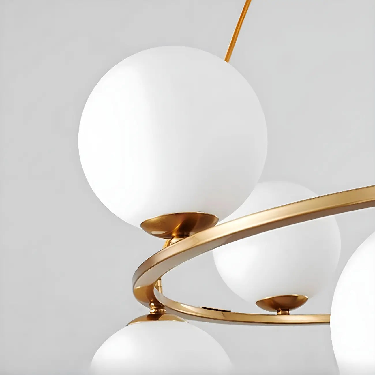 Adjustable 2 Tiers Glass Globe Chandelier for Living Room