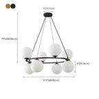 Adjustable 2 Tiers Glass Globe Chandelier for Living Room
