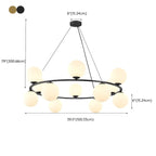 Adjustable 2 Tiers Glass Globe Chandelier for Living Room