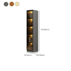 Elegant Glass Bookcase with LED Lighting for Office