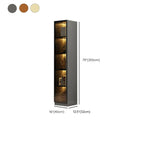 Elegant Glass Bookcase with LED Lighting for Office