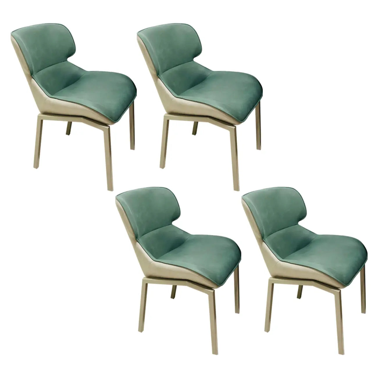 Camel Faux Leather Upholstered Dining Chair with Metal Legs
