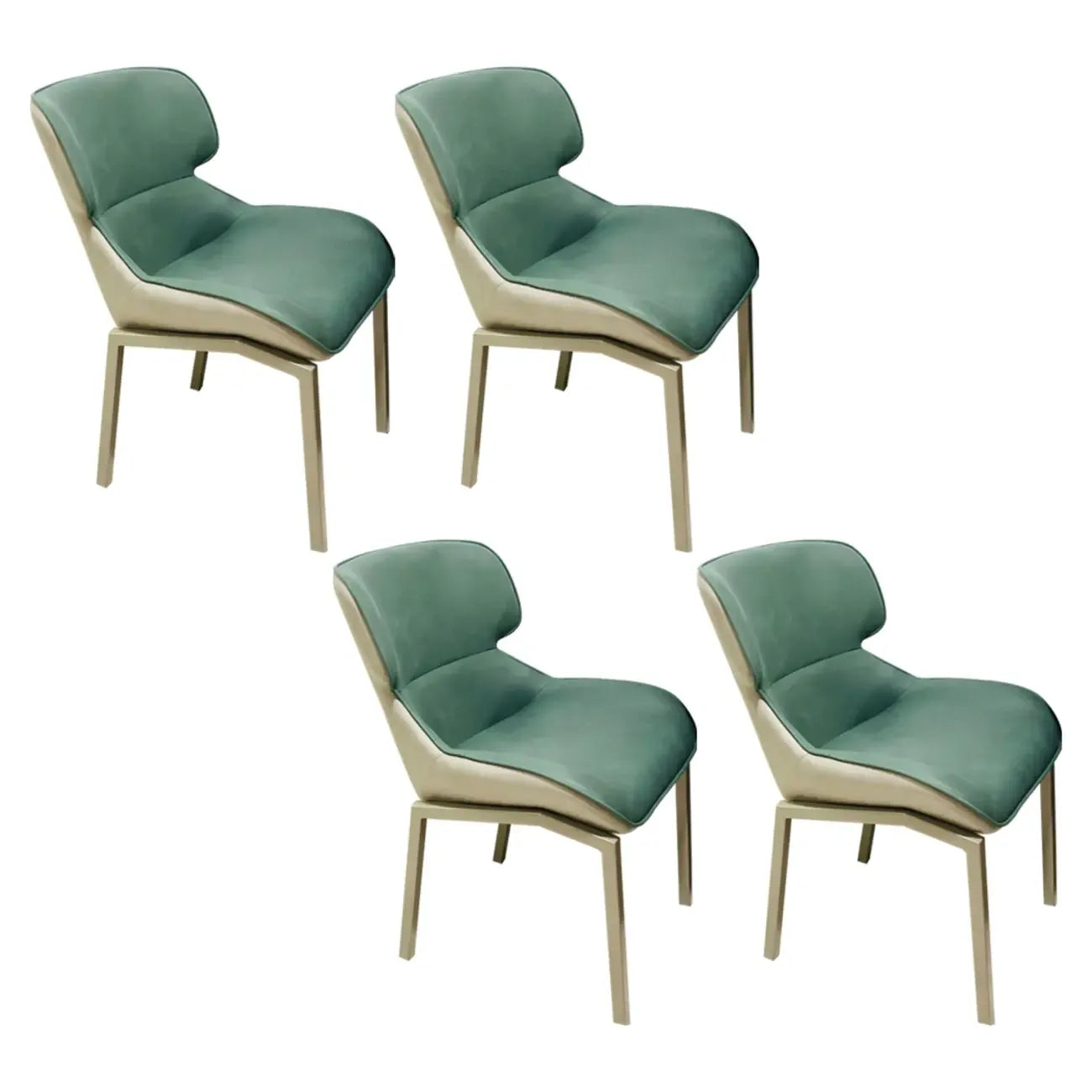 Camel Faux Leather Upholstered Dining Chair with Metal Legs