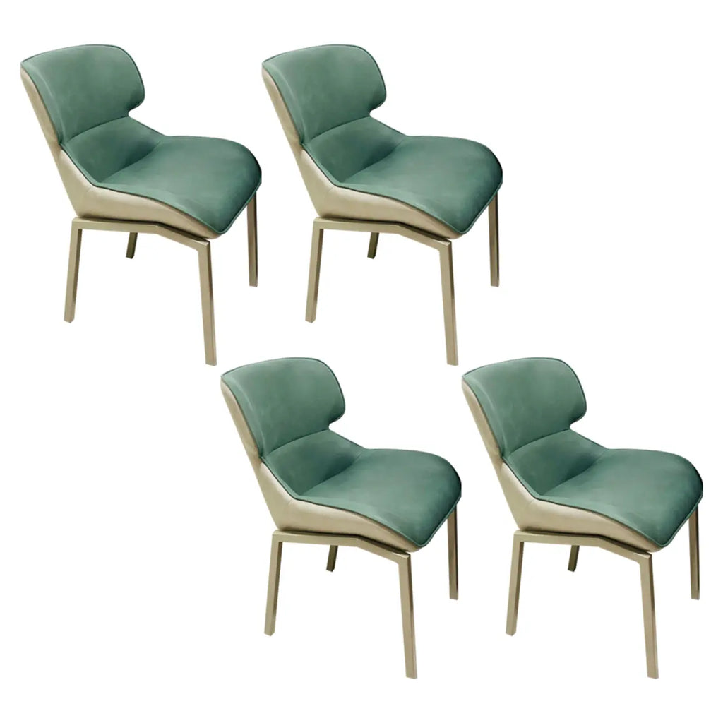 Camel Faux Leather Upholstered Dining Chair with Metal Legs