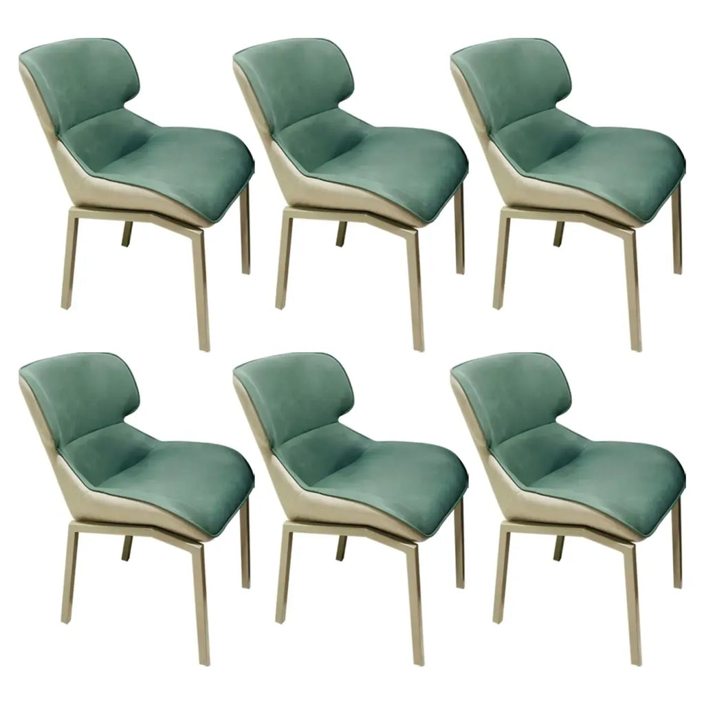 Camel Faux Leather Upholstered Dining Chair with Metal Legs