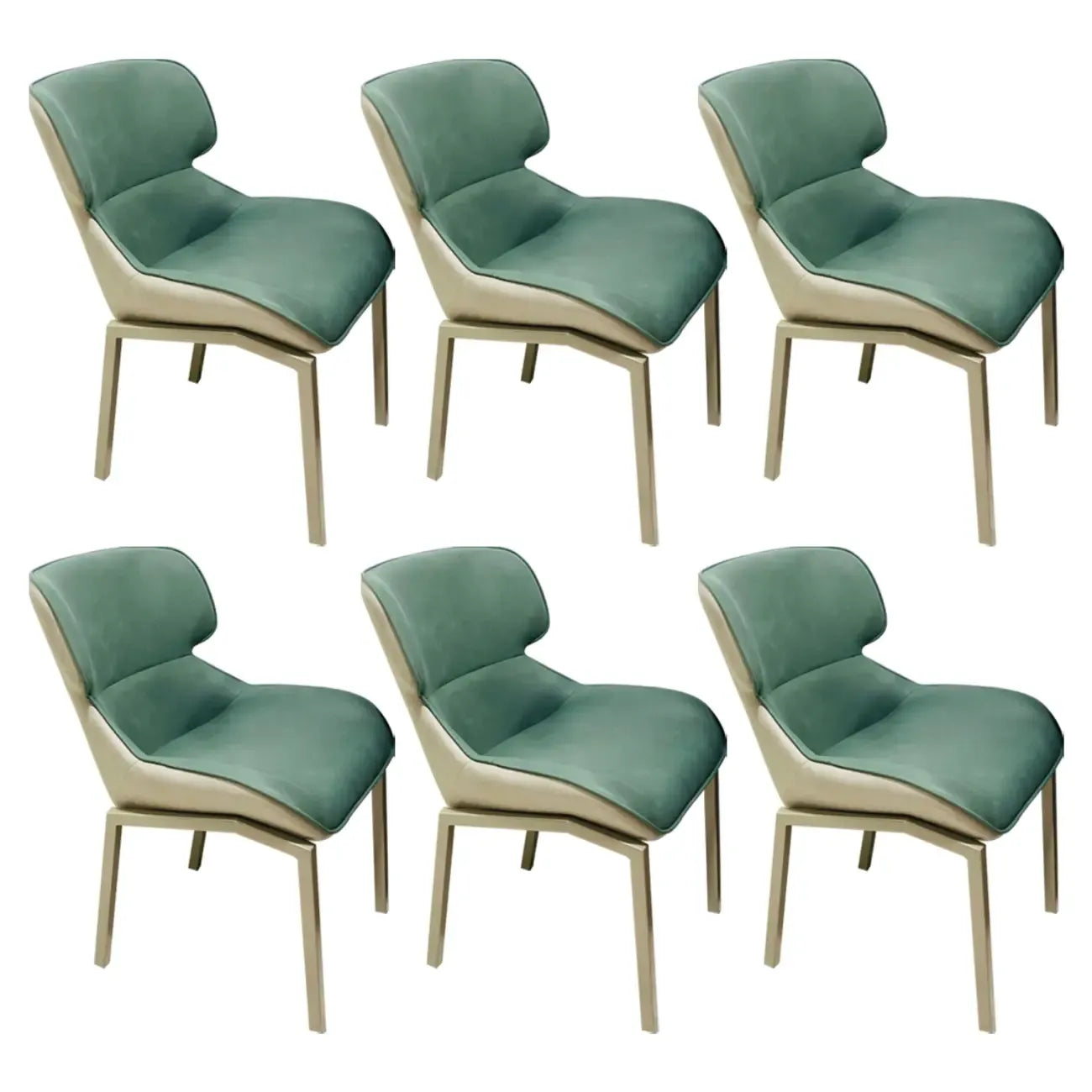 Camel Faux Leather Upholstered Dining Chair with Metal Legs