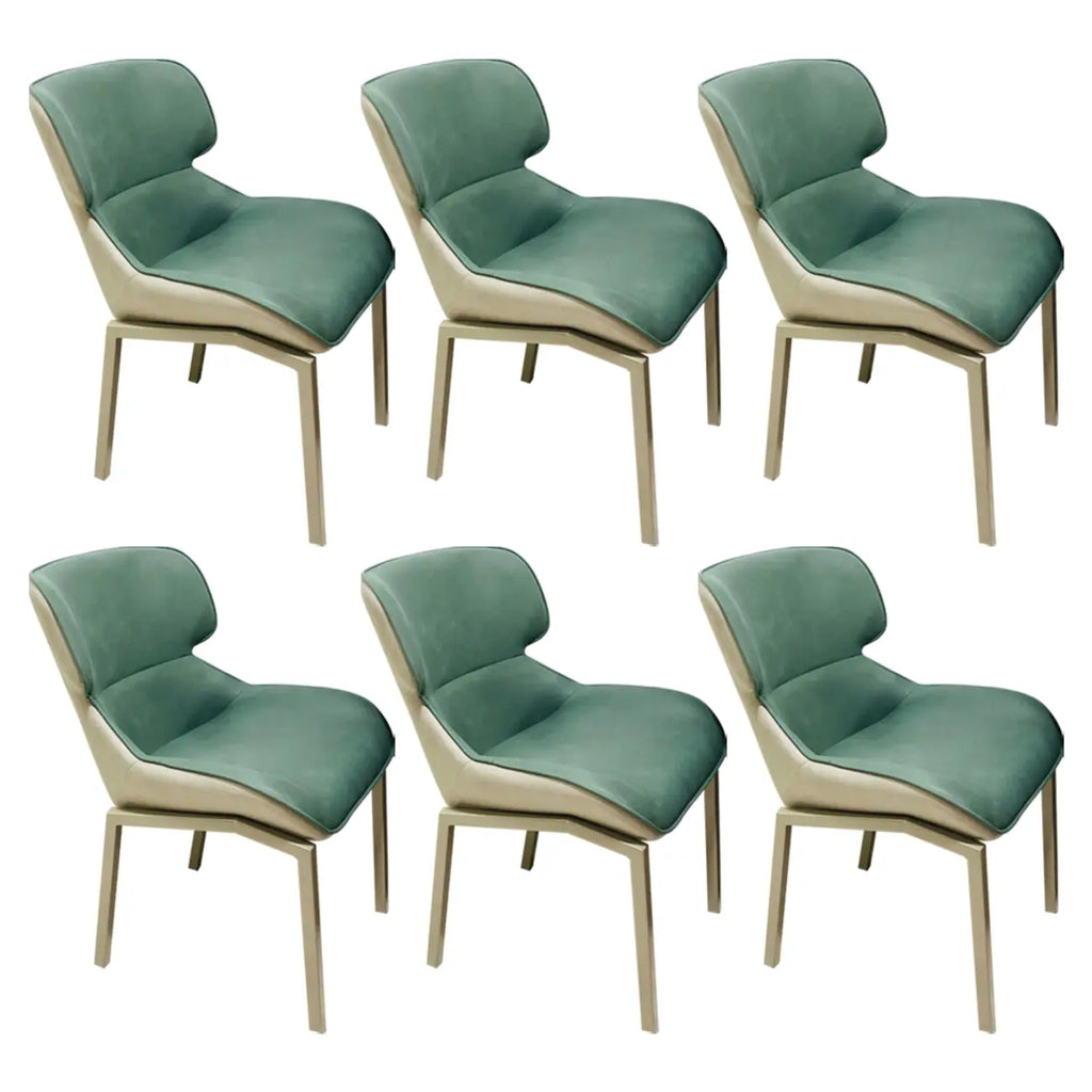 Camel Faux Leather Upholstered Dining Chair with Metal Legs