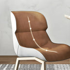 Camel Faux Leather Upholstered Dining Chair with Metal Legs