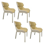 Camel Faux Leather Upholstered Dining Chair with Metal Legs