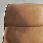 Camel Faux Leather Upholstered Dining Chair with Metal Legs